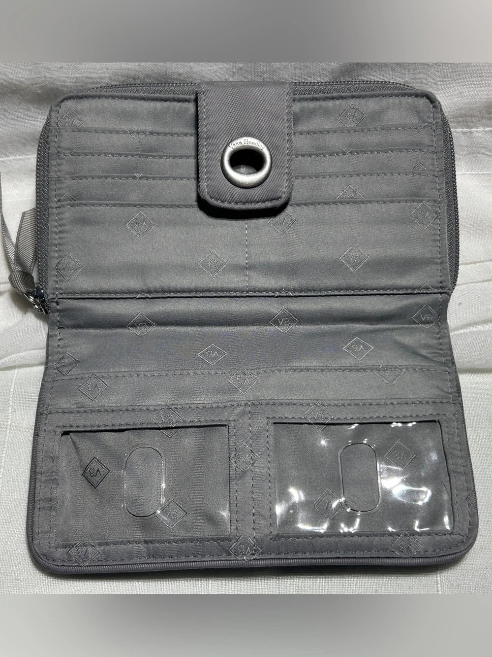 Vera Bradley Gray Performance Twill RFID Turnlock Wallet - Picture 4 of 7
